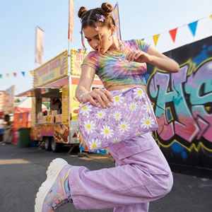 Bolsa de Maquillaje de PVC con Diseño Floral y Cuadros Estilo Y2K, Linda, Impermeable, para Viajes, con Cierre, Organizador de Cosméticos para la Generación <span class=keywords><strong>Z</strong></span> - Product Image 6