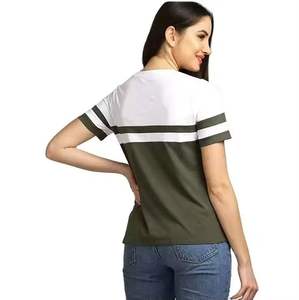 Alta calidad mujer Casual botón manga corta Anti-Pilling cuello redondo Spandex/algodón camiseta al por mayor - Product Image 5