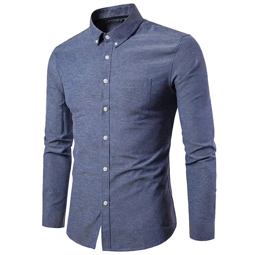 Pure Cotton Shirt Business Casual High Quality Long sleeve Shirt for Men Button Up Dress Shirt Low Price Men Wear