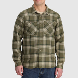 Chemise décontractée pour homme sur mesure, à manches longues, grande taille, en flanelle unie, en fibre de bambou, anti-UV et écologique - Product Image 2