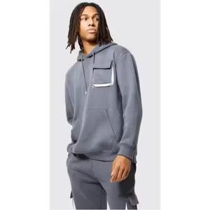 Marque privée personnalisée, ensemble de jogging pour hommes, survêtement à capuche, pantalon de survêtement droit à jambes larges, gym, deux pièces - Product Image 3