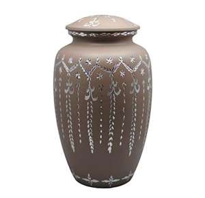 Urna de Cenizas Portátil Hecha a Mano de Aluminio con Diseño Moderno Minimalista, Forma Redonda, Capacidad de 1-2L para Uso en Mesa y como Florero de Piso - Product Image 1