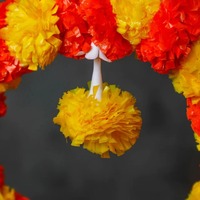 Dekorasi Pernikahan Ramah Lingkungan dari Karangan Bunga Marigold Buatan, Tuberose, dan Haldi, Kesan Elegan Suci, Buatan Tangan untuk Festival