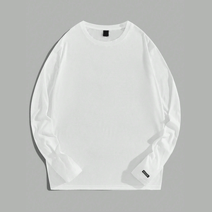 High Quality Men's Long Sleeve Shirt Cotton Material Plain Customized Full Sleeves Shirt for Men O-neck Breathable <b>Tshirt</b> - Product Image 4