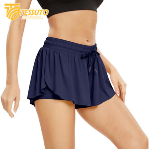Vente en gros Short de course à séchage rapide Sport double couche taille élastique Short de yoga d'entraînement actif Short de cyclisme en plein air pour femmes - Product Image 5