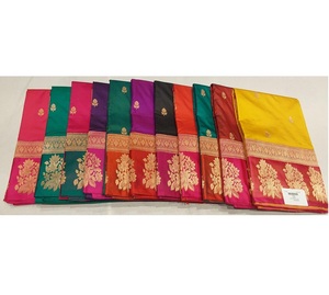 Sarees à tisser en soie pure royale 100% soie fabriqués et luxueusement faits à la main à la mode traditionnelle pour les mariages et les célébrations - Product Image 2