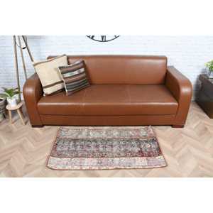 Tapis turc 2,1 x 3,9 pieds, petit tapis vintage, tapis floral rouge et bleu - Product Image 2