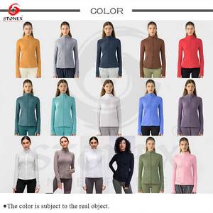 Women's Long Sleeve Zipper Sports <b>Jacket</b> for Autumn and Winter Gym <b>Yoga</b> Stand Collar Woven Fabric Front Logo New Design - Product Image 5