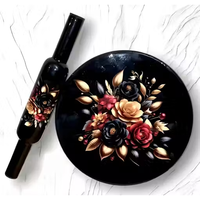 Rouleau à pâtisserie et planche à pâtisserie en bois d'acacia robuste Falah International Chakla Belan pour la préparation de chapati, roti et pâtes.