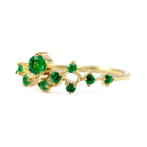 Bague faite à la main en pierres précieuses émeraude de haute qualité 925 bijoux en argent Sterling pour femmes et filles à la quantité en gros - Product Image 1