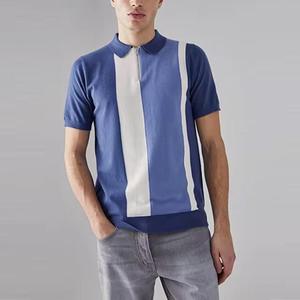 Hombres Polo Rayas Camisetas Nuevo Estilo Media Cremallera Polo Casual Wear Turn-Down Collar Polos - Product Image 3