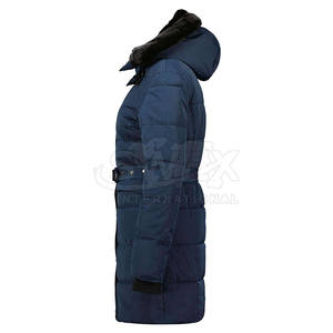 Parka d'hiver pour femme avec capuche et ceinture, imperméable et coupe-vent, veste d'extérieur, couleur personnalisée, parka avec ceinture pour femme - Product Image 4