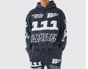 Streetwear Custom <b>Tracksuit</b> for Men Puff Print 2 Piece Set Flared Sweatpants Jogger and Hoodies Set Men's Sweat Suit - Product Image 2