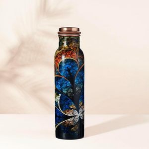 New Arrival Rustic Hammered Premium Pure Copper Water Bottle <b>Large</b> Outdoor Fitness Handcrafted <b>Flask</b> Screw Cap High Camping - Product Image 4