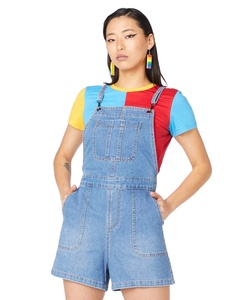 จั๊มสูทเดนิมผู้หญิงลายเพ้นท์คลาสสิก สวมใส่ได้ทั้งแบบลำลองและหรูหรา ทันสมัยและสวมใส่สบาย ดีไซน์แบบเอี๊ยมไร้ขอบ ใส่สบาย - Product Image 4