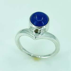 Lapis Lazuli 925 Sterling <b>Silver</b> Handmade <b>Statement</b> <b>Ring</b> September Birthstone Oval Cut Natural Blue Gemstone Boho Style Jewelry - Product Image 2