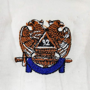 2025 logotipo personalizado masónico rito escocés 32 grados bordado masones guantes de mano de algodón blanco servicio OEM - Product Image 4