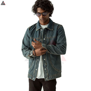 New Fashionable Factory Price Black Color Canvas Breathable Lightweight High Quality Quick Drying Popular Proof <b>Men</b> <b>Denim</b> <b>Jacket</b> - Product Image 5