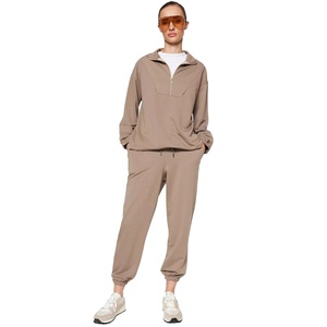 ชุดออกกำลังกายผ้าฝ้ายคอตั้งสำหรับผู้หญิงชุดวอร์มลำลองแนวสตรีทสำหรับผู้หญิง | บริการ OEM โลโก้ออกแบบได้ตามต้องการ - Product Image 1