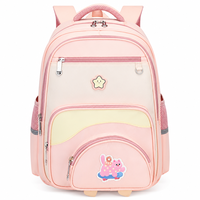 SUN EIGHT Sac à dos d'école primaire de 15,5 pouces pour garçons et filles, sac à livres léger et imperméable avec badge de chat, modèle 90408