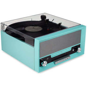 All-In-One Turntable with <b>CD</b> <b>Player</b>, FM Radio, <b>Bluetooth</b>, Aux-In, & USB - Product Image 4