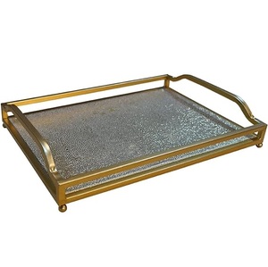 Producto exclusivo, bandeja para servir comida redonda negra con estilo metálico con Plato decorativo de mesa de comedor terminado de alta calidad - Product Image 3