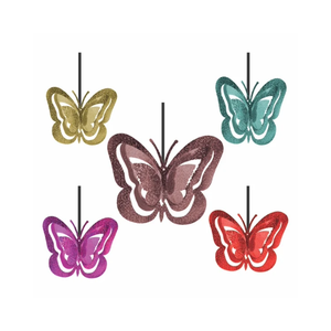 Decoración Colgante Holográfica Multicolor de Mariposas 3D para Fiestas de Cumpleaños, Baby Shower y Aniversarios - Product Image 1