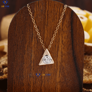 Colgante de diamante de corte brillante redondo TDW 0,30 con cadena de oro rosa certificado/no certificado Diamante Cvd Joyería de diamantes - Product Image 1