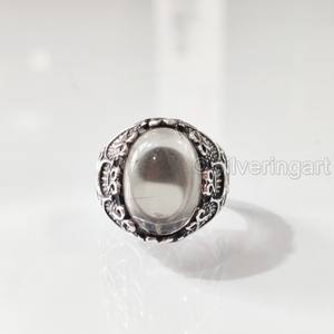 Bague en argent sterling 925 pour homme, en quartz fumé naturel, pierre de naissance d'avril, toutes tailles, bijou de mariage lourd, vente en gros - Product Image 2