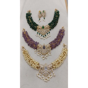 Elegant Luxury Classic Wedding <b>Pearl</b> <b>Set</b> Gold Plated Kundan Bridal Ensembler for Wedding and Fashion Jewelry Perfect Gift - Product Image 1