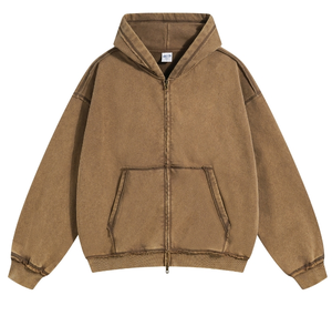 Sudadera con capucha lavada al ácido 100% hecha a medida, sudadera de hombre de talla grande, top de manga larga, estilo retro. - Product Image 5