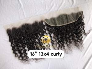 100% non transformé brut indien Temple vierge en gros meilleur produit de qualité supérieure 13x4 naturel bouclés frontal extensions de cheveux humains - Product Image 6