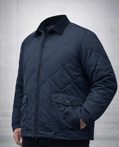 Chaqueta Acolchada Azul Marino Premium para Hombre, Chaqueta de Invierno Ligera y Acolchada de Talla Grande para Hombre, Chaqueta con Cierre y Aislamiento Térmico con Costuras en Diamante - Product Image 2
