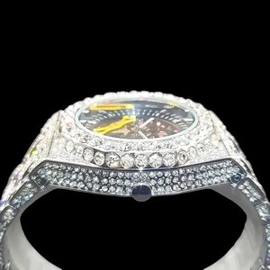 Montre automatique de luxe pour homme, style hip-hop, avec diamants Moissanite VVS, personnalisable, bracelet en platine, verre, style bling tendance - Product Image 1