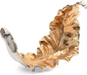 Cuenco Decorativo de Aluminio con Acabado Dorado Metálico y Negro, Ecológico, Ligero, de Lujo, con Diseño Curvo en Forma de Hoja, para Mesa, Hogar u Hotel - Product Image 2