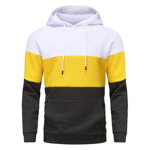 Haute qualité pas cher automne écologique poids lourd gaufré tricot Streetwear unisexe sweat à capuche personnalisable pour les hommes - Product Image 1