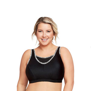 New <b>Women's</b> Pink Sports Bra Spliced Contrast Yoga Seamless Quick Drying Fitness Suit Shockproof Running Plus Size Medium Support - Product Image 2