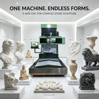 Routeur CNC compact 5 axes pour la sculpture, la gravure et le travail en relief 3D sur marbre, granit et pierre