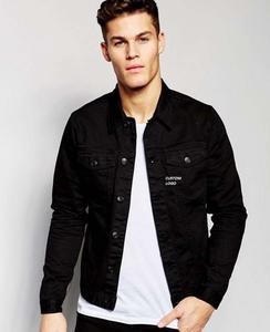 Breathable Black Color Denim Jeans Jackets Casual Outwear Fall Jacket Denim Button up <b>Raincoat</b> Waterproof Oversize Denim Jackets - Product Image 1