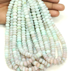 Magnifiques perles rondes lisses en opale rose et bleue, 7-10 mm, perles en opale rose et bleue lisses, qualité AAA - Product Image 2