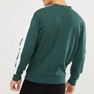 Sudaderas personalizadas Lisas Side Stripe Hoodie Slim Fit Blank Green Pullover Mens Crewneck Autumn Pullover Style Hoodies - Product Image 2