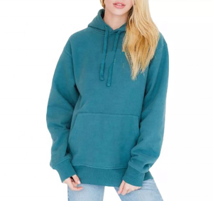 Sweat à capuche oversize tissé pour femme OEM, avec logo imprimé personnalisé et design asymétrique, streetwear éco-responsable - Product Image 4