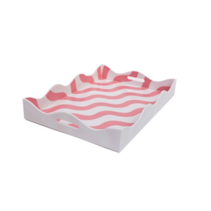 Beautiful Design Handmade Red Rectangular Striped Lacquer Serving Tray for <b>Festival</b> <b>Top</b> Trending Vietnam Wholesale Lavihexco - Product Image 3