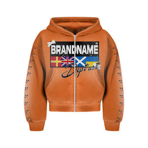 Sweats à capuche pour hommes de marque zippés Sweat à capuche respirant style streetwear mode surdimensionné Durable Private label Basics Hoodie - Product Image 1