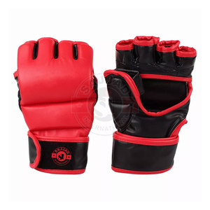 Gants de boxe MMA en cuir PU à demi-doigt, respirants - Product Image 1