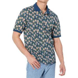 Ligero transpirable impreso logotipo personalizado 100% algodón polos hombres Slim Fit Polos manga corta - Product Image 2