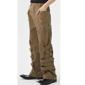Pantalon cargo pour hommes OEM personnalisé 100% coton 310g Pantalon utilitaire décontracté avec bretelles Pantalon cargo personnalisé pour hommes - Product Image 1