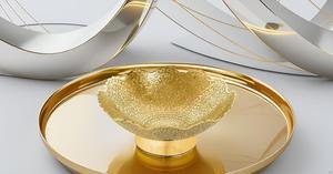 Bol à fruits secs Rampuri en laiton fait à la main de 9 "belle conception de paon doré ustensiles de cuisine durables stockage de travail de sculpture décorative - Product Image 3