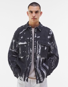 แจ็กเก็ตยีนส์วินเทจสำหรับผู้ชายพิมพ์ลายดิจิตอลทั่วทุกมุมดีไซน์ตามสั่ง - Product Image 2