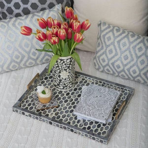 Bandeja para servir comida más vendida, último diseño, bandeja de comida rápida con incrustaciones de madera y hueso, Ideal para bodas, vajilla elegante, utensilios de cocina - Product Image 6